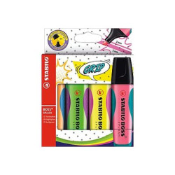 STABILO BOSS Splash - Evidenziatore - verde, giallo, arancione, rosa - inchiostro base acqua - 2-5 mm (pacchetto di 4)