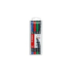 STABILO OHPen universal - Penna a punta sottile - permanente - per lucidi - nero, rosso, blu, verde - 0.4 mm - superfine (pacch