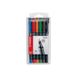 STABILO OHPen universal - Penna a punta sottile - permanente - per lucidi - nero, rosso, blu, verde, arancione, marrone - 0.4 m