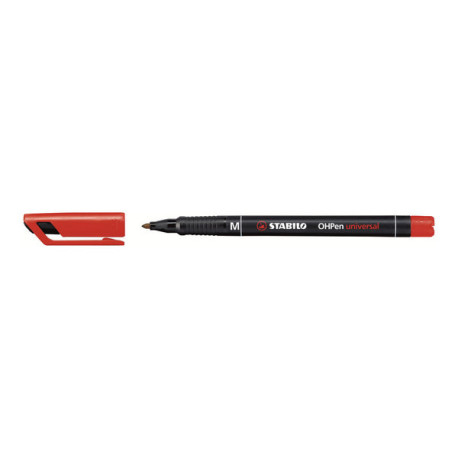 STABILO OHPen universal - Penna a punta sottile - permanente - per lucidi - rosso - 1 mm - medio