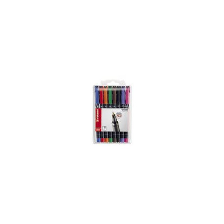 STABILO OHPen universal - Penna punta in fibra - permanente - colori assortiti - 0.7 mm - fine - 8 pezzi (pacchetto di 5)