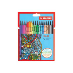 STABILO Pen 68 - Penna punta in fibra - colori assortiti - inchiostro base acqua - 1 mm - medio (pacchetto di 18)