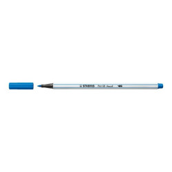 STABILO Pen 68 Brush - Penna con punta a pennello - blu scuro - inchiostro base acqua