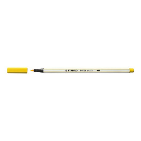 STABILO Pen 68 Brush - Penna con punta a pennello - giallo - inchiostro base acqua