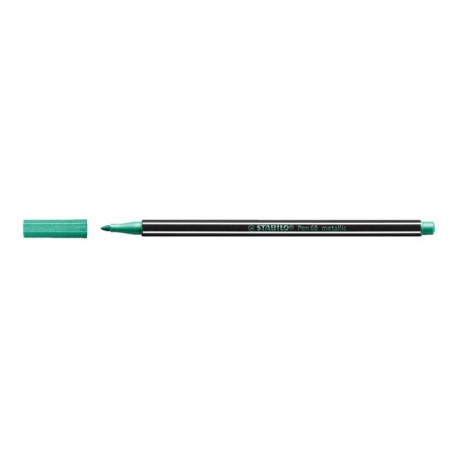 STABILO Pen 68 metallic - Penna punta in fibra - verde metallizzato - inchiostro base acqua - 1 mm - medio