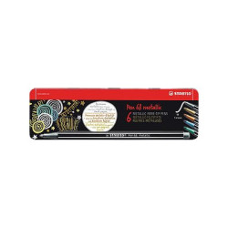 STABILO Pen 68 metallic - Penna punta in fibra - verde metallizzato, oro metallizzato, argento metallizzato, metallic copper, b