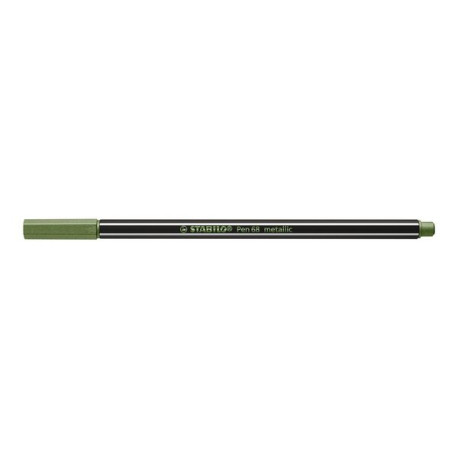 STABILO Pen 68 Premium metallic - Penna punta in fibra - per carta scura - verde chiaro metallizzato - inchiostro base acqua - 