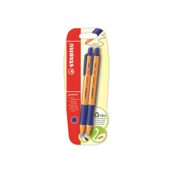 STABILO pointball - Penna a sfera - blu - 0.5 mm - medio - retrattile (pacchetto di 2)