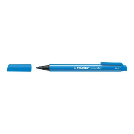 STABILO pointMax - Penna punta in fibra - blu turchese - inchiostro base acqua - 0.8 mm - larga