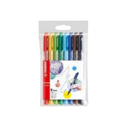 STABILO pointMax - Penna punta in fibra - colori assortiti - inchiostro base acqua - 0.8 mm - larga (pacchetto di 8)