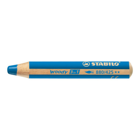 STABILO woody 3 in 1 - Pastello colorato - per vetro, pelle, metallo - blu - 10 mm