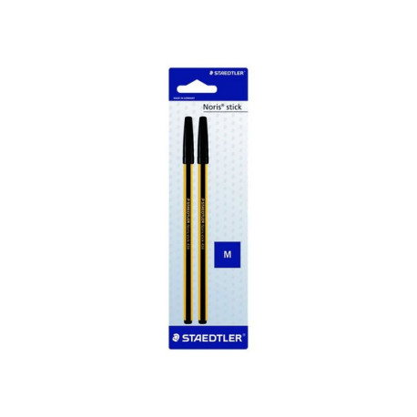 STAEDTLER Noris stick 434 - Penna a sfera - nero - medio (pacchetto di 2)