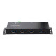 StarTech.com 4-Port Industrial USB 3.0 5Gbps Hub, Rugged USB Hub w/15kV Air/8kV Contact ESD and Surge Protection, DIN/Wall/Desk