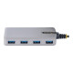 StarTech.com 4-Port USB Hub, USB 3.0 5Gbps, Bus Powered, USB-A to 4x USB-A Hub with Optional Auxiliary Power Input, Portable De