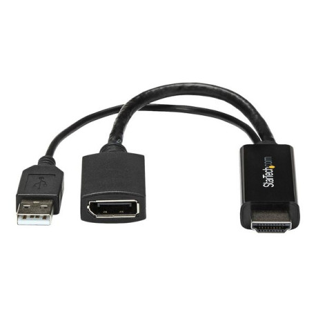 StarTech.com 4K 30Hz HDMI to DisplayPort Video Adapter w/ USB Power - 6 in - HDMI 1.4 (Male) to DP 1.2 (Female) Active Monitor 