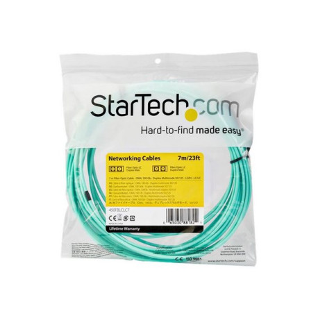 StarTech.com 7 m OM4 LC to LC Multimode Duplex Fiber Optic Patch Cable - Aqua - 50/125 - Fiber Optic Cable - 40/100Gb - LSZH (4