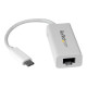 StarTech.com Adattatore di rete USB-C a RJ45 Gigabit Ethernet - USB 3.1 Gen 1 - (5 Gbps) - Bianco - Adattatore di rete - USB-C 