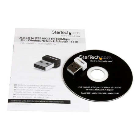 StarTech.com Adattatore di rete wireless N mini USB 150 Mbps - Adattatore WiFi USB 802.11n/g 1T1R - Bianco - Wireless NIC (USB1