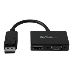 StarTech.com Adattatore DisplayPort a HDMI e VGA - Convertitore audio/video da viaggio DP 2 in 1 - 1920x1200 / 1080p - Nero - C