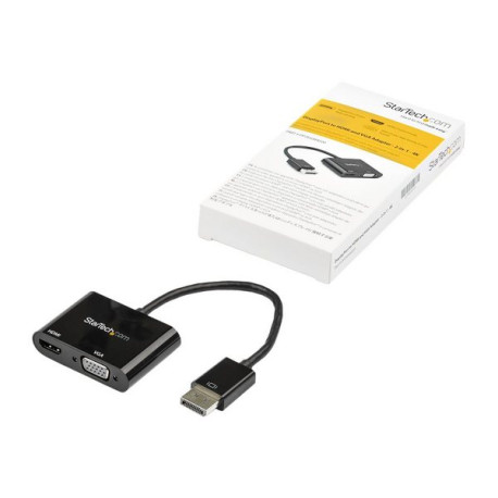 StarTech.com Adattatore DisplayPort a HDMI VGA - Convertitore video digitale DisplayPort 1.2 HBR2 a HDMI 2.0 (4K 60Hz) o VGA 10