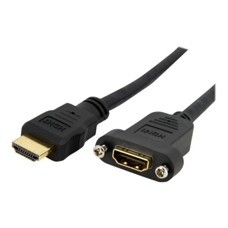 StarTech.com Adattatore HDMI Femmina a Maschio da 90cm, Cavo HDMI ad alta velocità per montaggio a pannello, Prolunga HDMI 4K 3