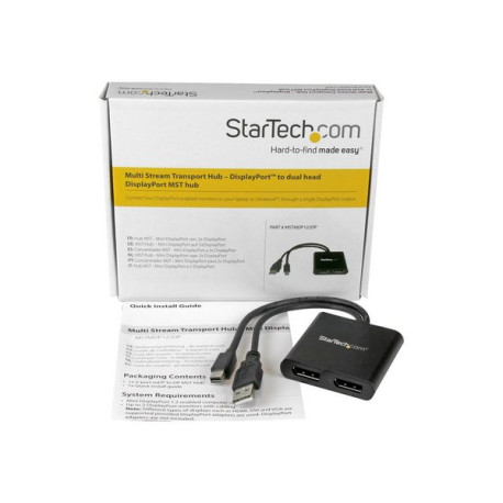 StarTech.com Adattatore multi monitor a 2 porte - MST Hub Mini DisplayPort a 2x DisplayPort - Doppio monitor 4K 30Hz - Video Sp