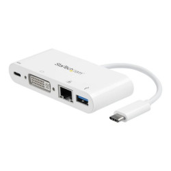 StarTech.com Adattatore Multiporta per Portatili USB-C - Power Delivery - DVI - GbE - USB 3.0 - Adattatore video esterno - USB-