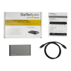 StarTech.com Adattatore Multiporta USB-C per doppio monitor - Adattatore DisplayPort dual 4K - 2 x 4K DP - 100W PD 3.0 - Dockin