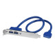 StarTech.com Adattatore piastra slot USB 3.0 A femmina 2 porte - Pannello USB - USB Tipo A (F) a IDC a 20 pin (F) - 50 cm - blu