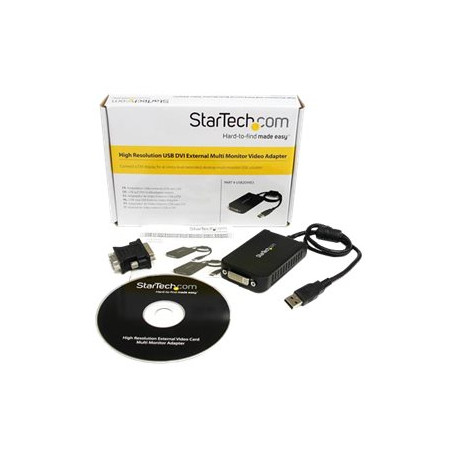 StarTech.com Adattatore scheda video USB a DVI - 1920x1200 - Adattatore video esterno - 32 MB SDRAM - USB 2.0 - DVI - nero - pe