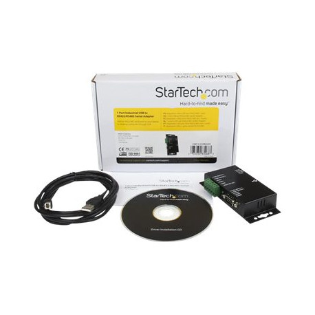 StarTech.com Adattatore seriale 1 porta USB a RS-422/RS-485 in metallo per industria con isolamento - Scheda seriale - USB - RS