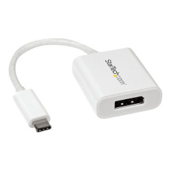 StarTech.com Adattatore video USB-C a DisplayPort - Convertitore USB Tipo-C a DP - 4k 60hz - Bianco - Adattatore video esterno 