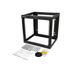 StarTech.com Armadio Server Rack a muro 9U - Telaio aperto a 2 staffe - 18 in. di profondità - Capacità 80 Kg - Acciao - Nero (