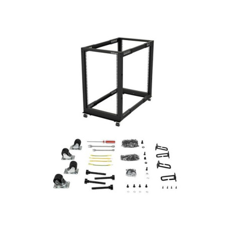 StarTech.com Armadio Server Rack con 4 staffe a Telaio Aperto 18U con profondità regolabile da 59-104cm - Rack per apparecchiat