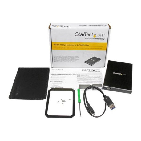 StarTech.com Box externo USB 3.1 ad 1 alloggiamento da 2,5" SATA III - Box esterno - 2.5" - SATA 6Gb/s - USB 3.1 (Gen 2) - nero