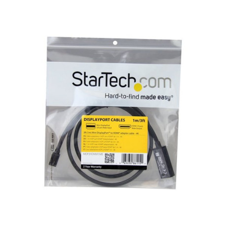 StarTech.com Cavo convertitore adattatore Mini DisplayPort a HDMI - mDP a HDMI da 1m - 4K - Cavo adattatore - Mini DisplayPort 