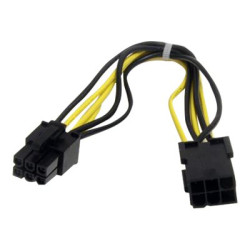 StarTech.com Cavo di estensione alimentatore PCI Express 6 pin 20 cm - Prolunga alimentazione - Cavo alim. PCI 6 piedini (M) a 