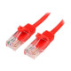 StarTech.com Cavo di rete CAT 5e - Cavo Patch Ethernet RJ45 UTP Rosso da 1m  antigroviglio - Cavo RJ45 M/M Cat 5e (45PAT1MRD) -