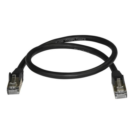 StarTech.com Cavo di Rete Ethernet Cat6a - Cavo Schermato STP da 50cm - Cavo RJ45 Antigroviglio - Nero - Cavo patch - RJ-45 (M)