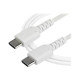 StarTech.com Cavo di ricarica USB-C di 1 m -  Fibra aramidica e Protezione EMI - Guaina TPE - Bianco (RUSB2CC1MB) - Cavo USB - 