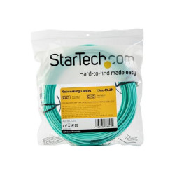 StarTech.com Cavo Fibra Ottica patch Multimodale LC a LC Duplex 50/125 OM4 - 15m  - 40/100Gb -Turchese - LSZH (450FBLCLC15) - 1