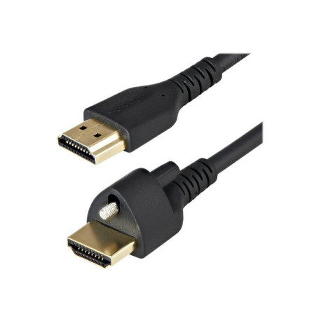 StarTech.com Cavo HDMI 2.0 da 1m con connettore a vite di bloccaggio - Cavetto HDMI 4K 60Hz HDR - Filo HDMI con Ethernet - M/M 