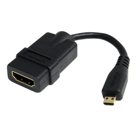 StarTech.com Cavo HDMI a micro HDMI ad alta velocita' - Cavo HDMI micro High Speed da 12cm - F/M - Nero - Scheda HDMI - HDMI fe