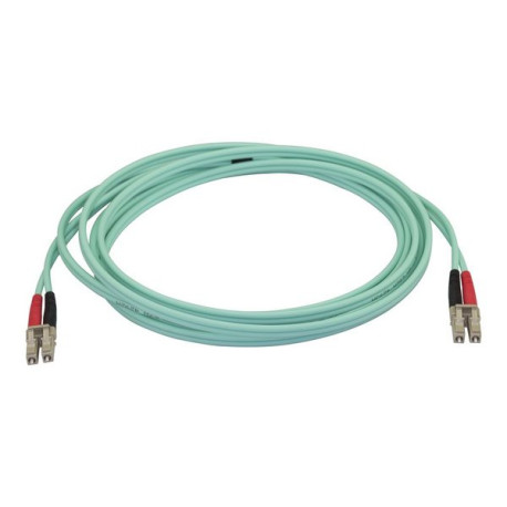 StarTech.com Cavo in Fibra Ottica Multimodale Duplex OM4 LC/LC - 100 Gb - 50/125 - LSZH - Turchese da 3m (450FBLCLC3) - Cavo di