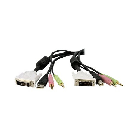 StarTech.com Cavo KVM switch DVI-D Dual Link USB 4 in 1 con audio e microfono 3,5 m (DVID4N1USB10) - Cavi tastiera / video / mo