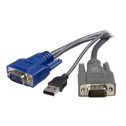 StarTech.com Cavo KVM ultra-sottile VGA USB 2 in 1 1,8 m (SVUSBVGA6) - Cavo tastiera / video / mouse (KVM) - USB, HD-15 (VGA) (