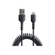 StarTech.com Cavo Lightning a USB-A da 50cm Certificato MFi, Cavetto iPhone Spiralato di Ricarica in Fibra Aramidica Resistente