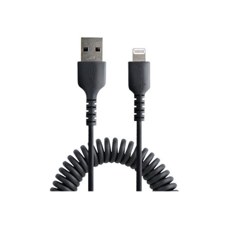 StarTech.com Cavo Lightning a USB-A da 50cm Certificato MFi, Cavetto iPhone Spiralato di Ricarica in Fibra Aramidica Resistente