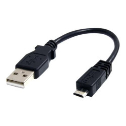 StarTech.com Cavo micro USB 15 cm - Adattatore da USB 2.0 A a Micro B M/M - Nero (UUSBHAUB6IN) - Cavo USB - USB (M) a Micro-USB