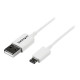 StarTech.com Cavo micro USB bianco 2 m - A a Micro B - Cavo USB - Micro-USB Tipo B (M) a USB (M) - USB 2.0 - 2 m - stampato - b